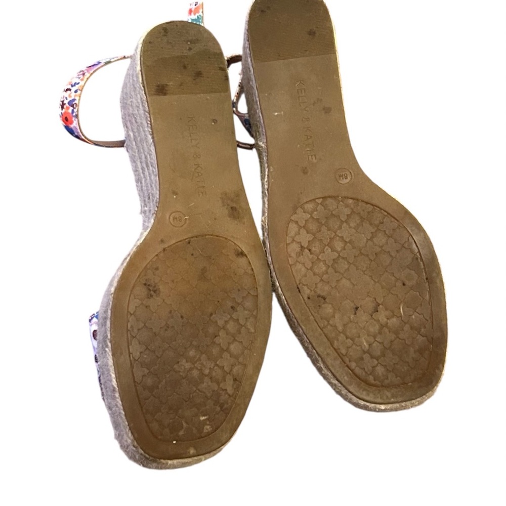 Kelly & Katie Faydrena Floral Espadrille Wedge Sandals Open Toe Multi Womens 8 - Picture 7 of 7